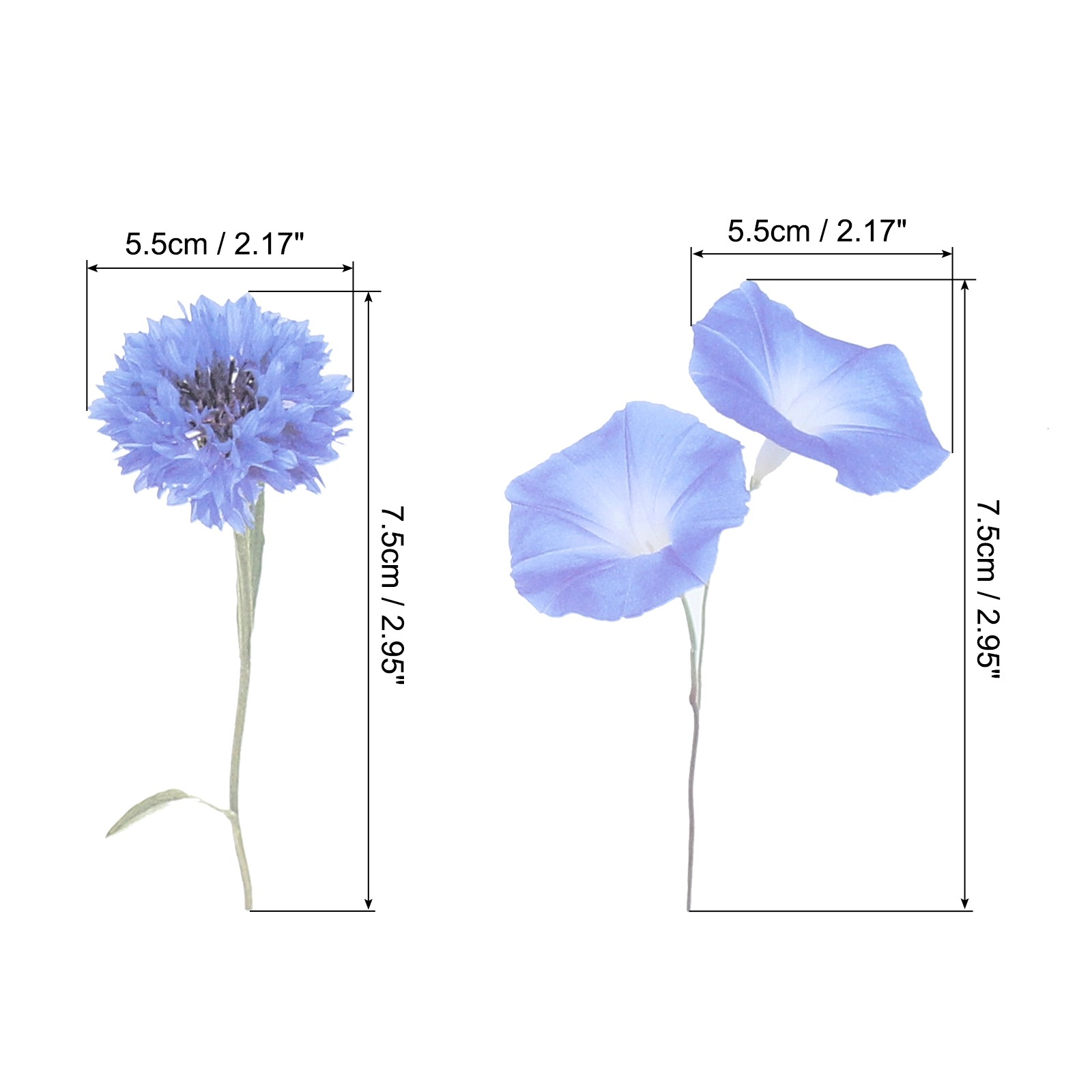 80 Sheet Clear Flower PET Sticker, Waterproof Flower Decal, Blue & Green