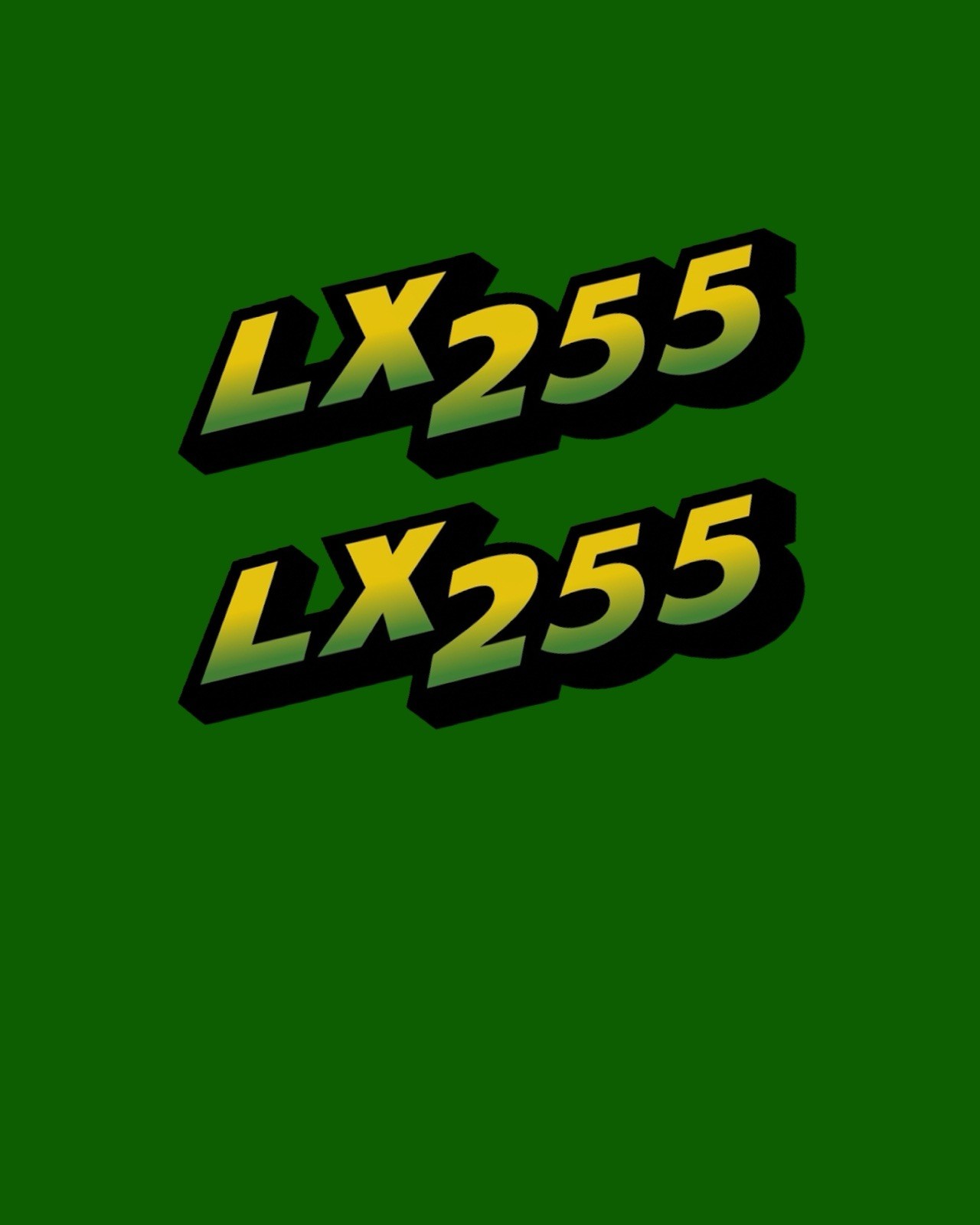 LX255 John Deere Hood Set of 2 Decals Replacement M126050 Laminated Vinyl