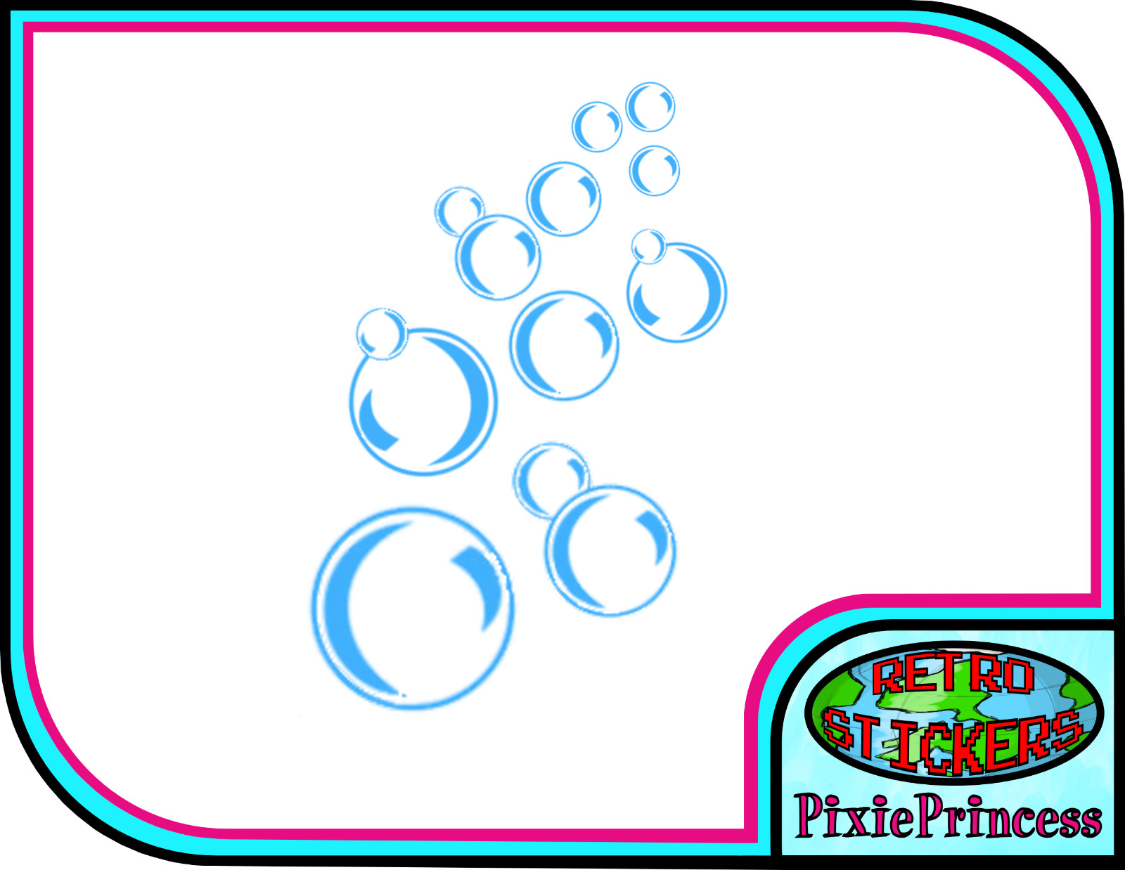 Bubbles B Vinyl Stickers Wall Bathroom Bath Shower Window Mirror Tile Art Decal