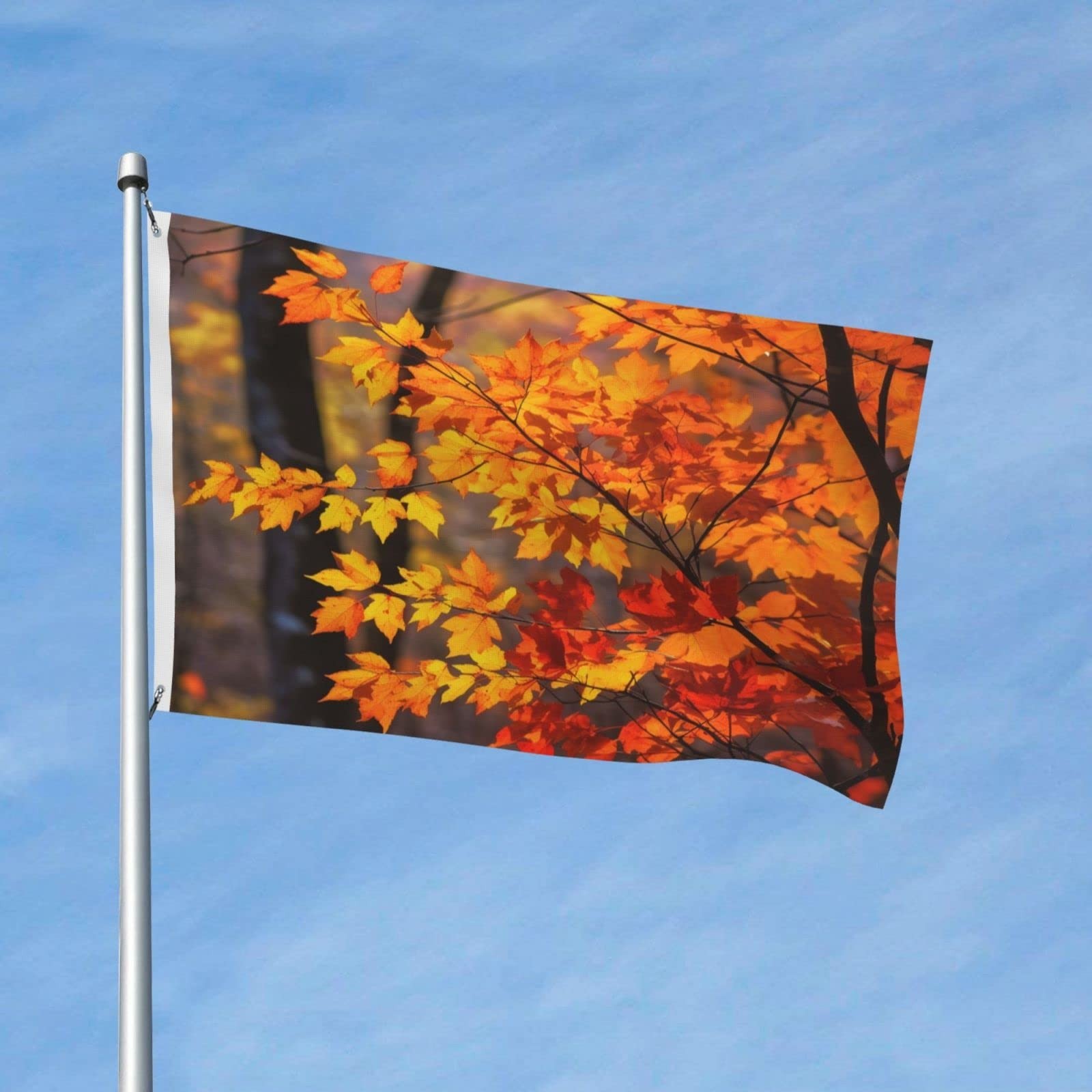Autumn Maple Leaves Fall Double-sided Printed Flag 3×5 FT, Garden Yard House …