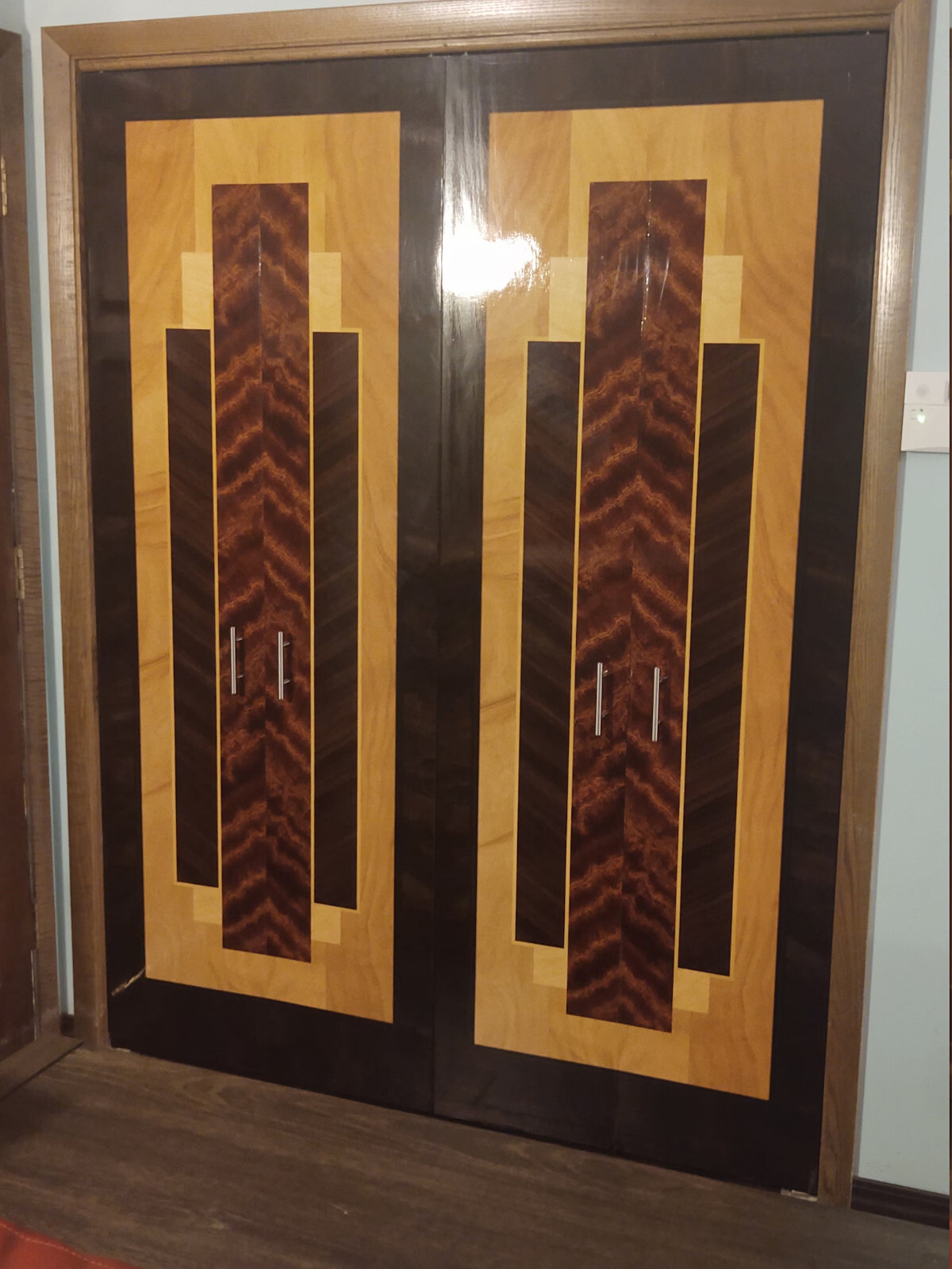 Art Deco Hotel Double Door Decal, Laminated Cover. Set of 2 pcs, Peel n Stick