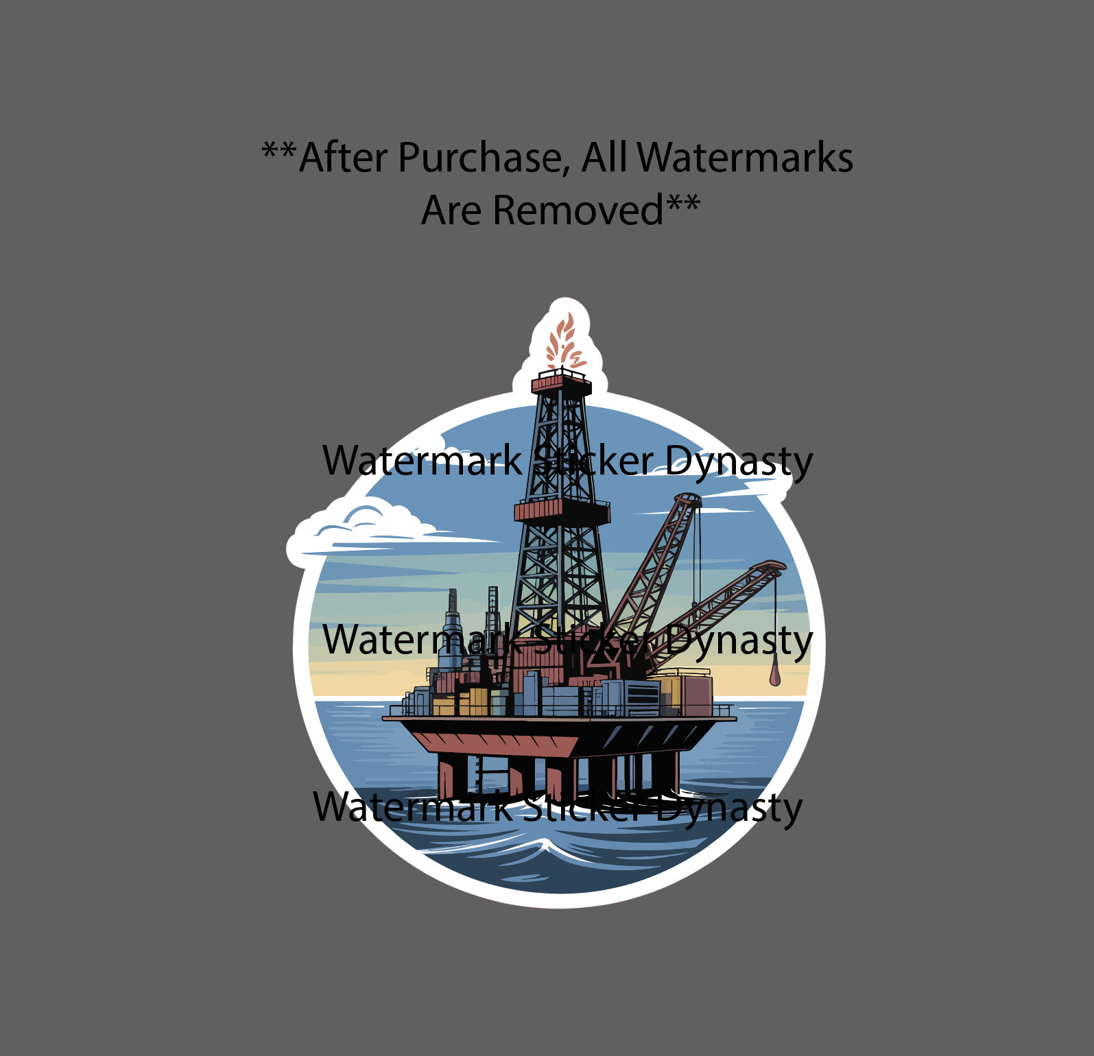 Offshore Oil Rig Sticker Waterproof Decal Work Money Business Ocean Gift NEW