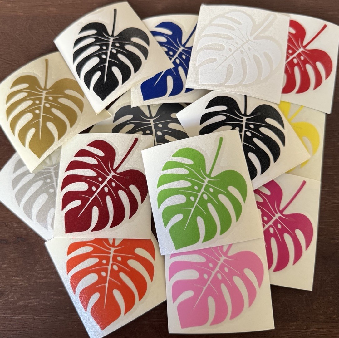 Monstera Plant Leaf Decal Sticker 2.5”x 2.5” 16 Different Colors To Chose From