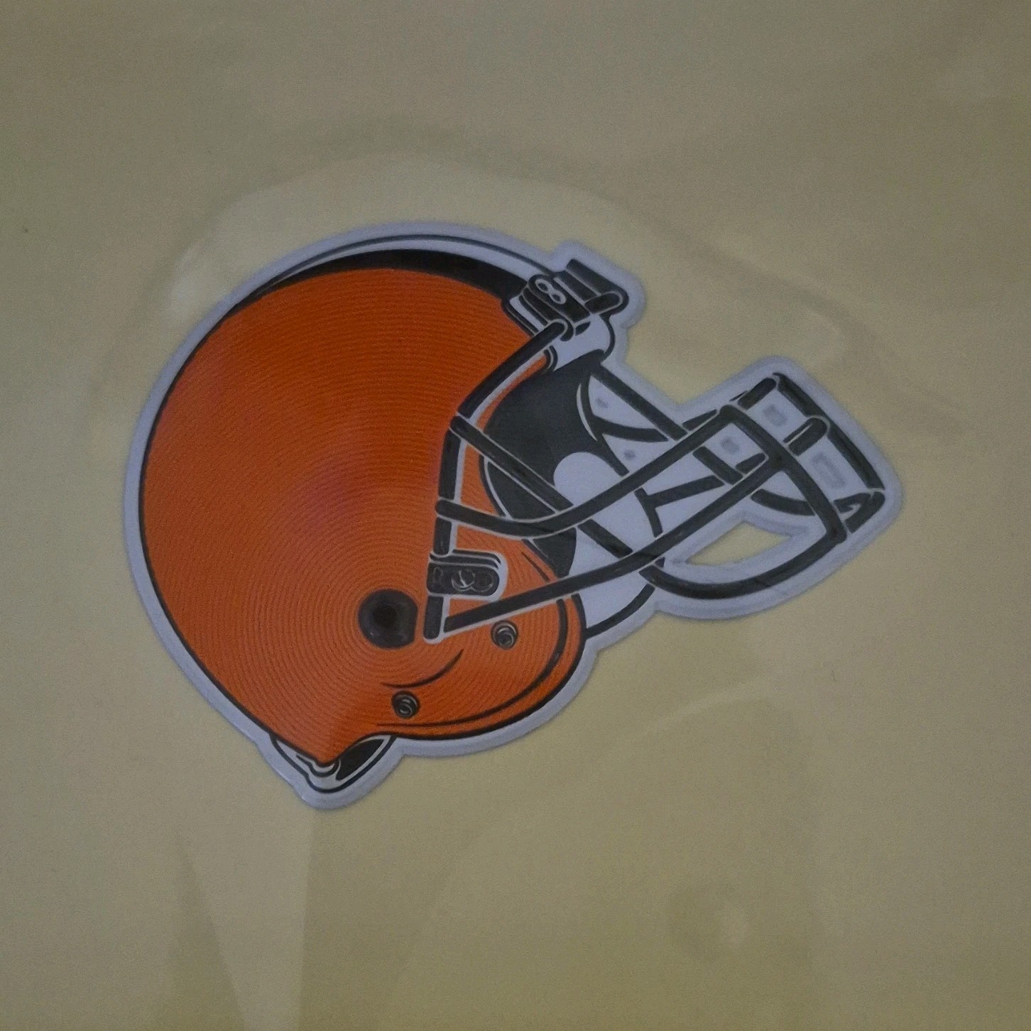 Football Helmet Vinyl Iron On Patch Orange Black White Sports Self-Adhesive