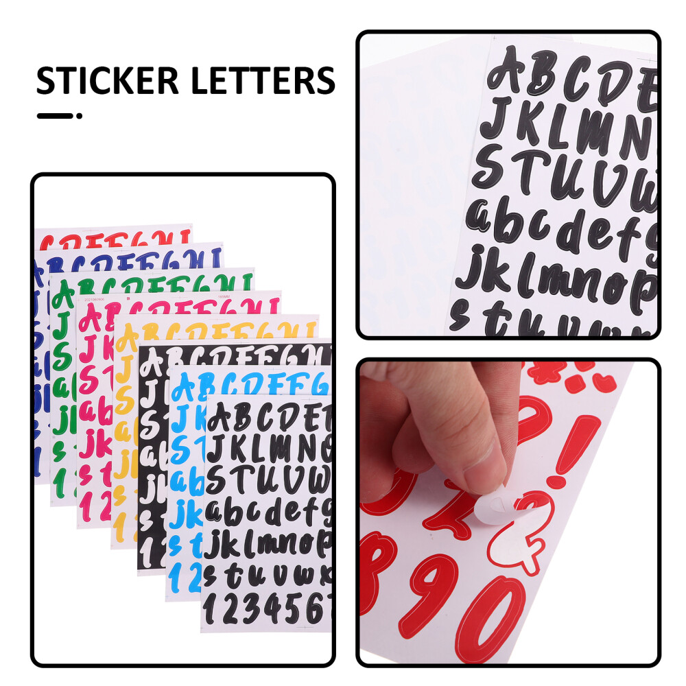 8 Sheets Stickers Sign Letters Kit Craft Letters for Mailbox Home Decoration