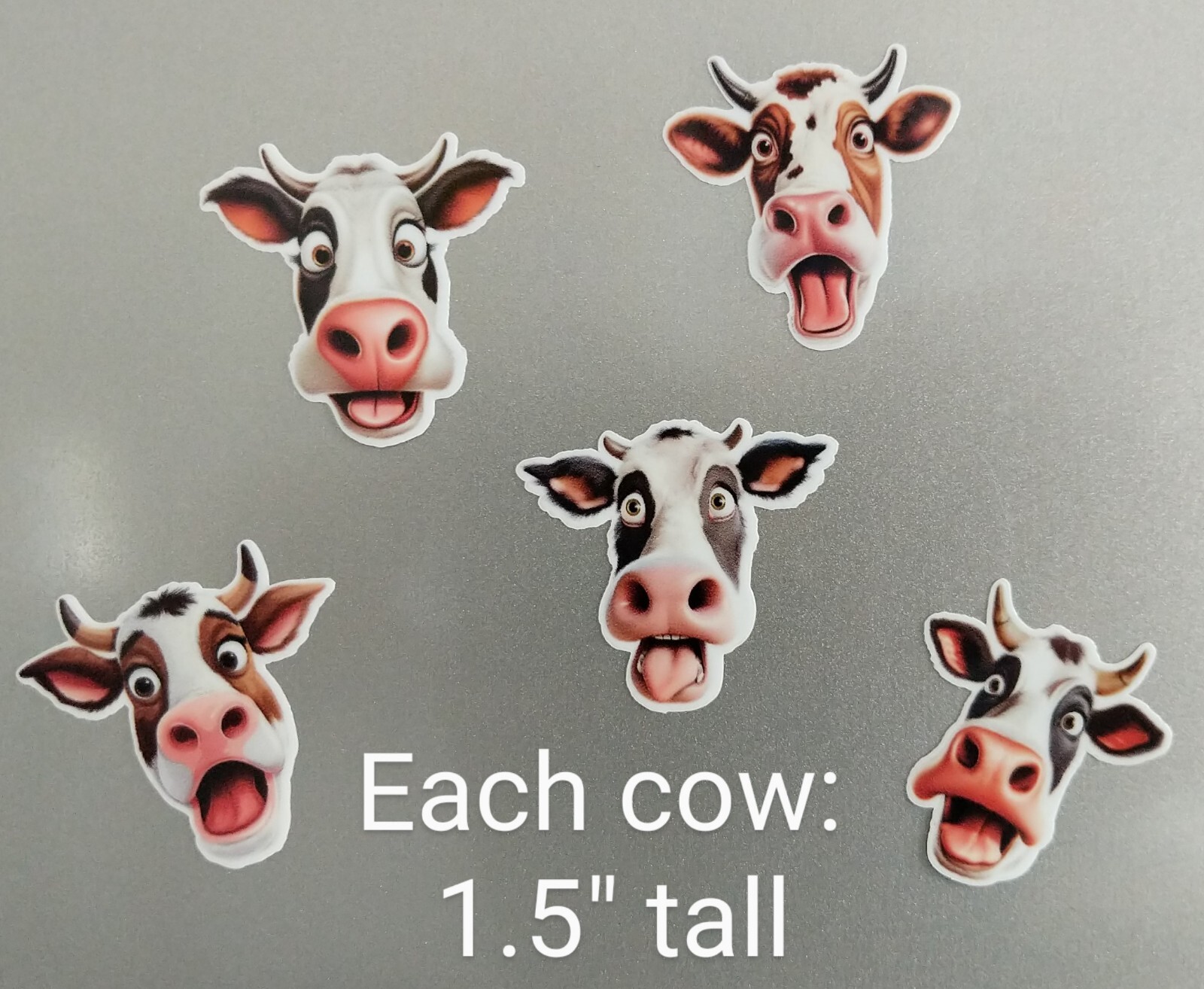 5 Silly Cow Faces Decal Vinyl Stickers Funny Farmhouse Animals Moo Ranch Farm