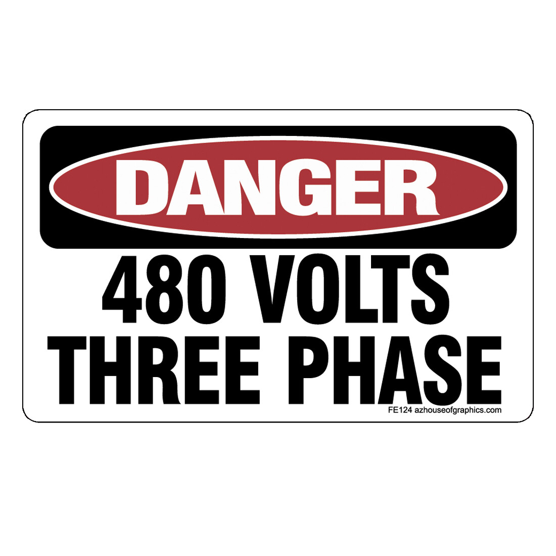 DANGER 480 Volts Sticker – OSHA Safety vinyl decal sign warning caution FE124