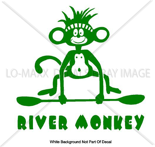 River Monkey Whitewater Watersports Kayaking Boating Outdoor Sport Vinyl Sticker