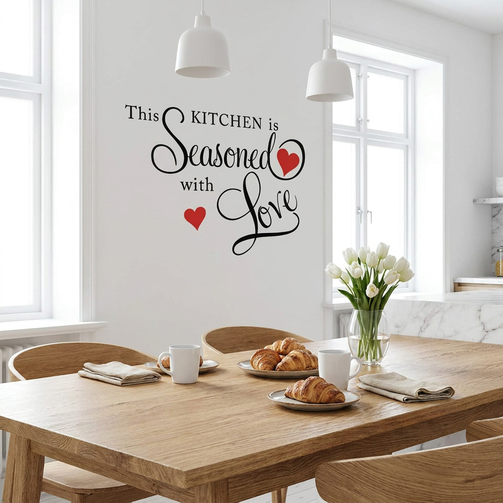 Picniva This Kitchen is Seasoned with Love Sticker Wall Decals Home Art Decor