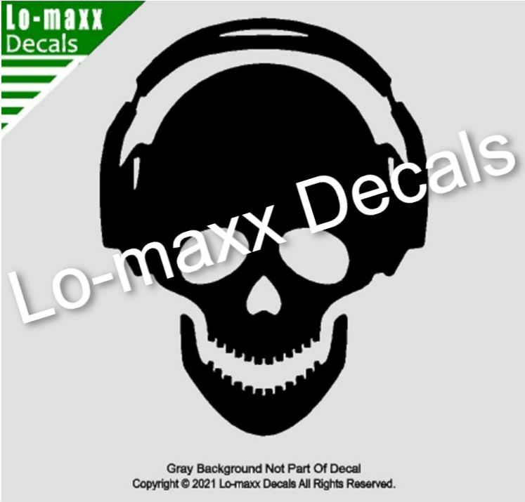 Skull And Headphones Rock And Roll Music Superior Quality Die Cut Vinyl Decal