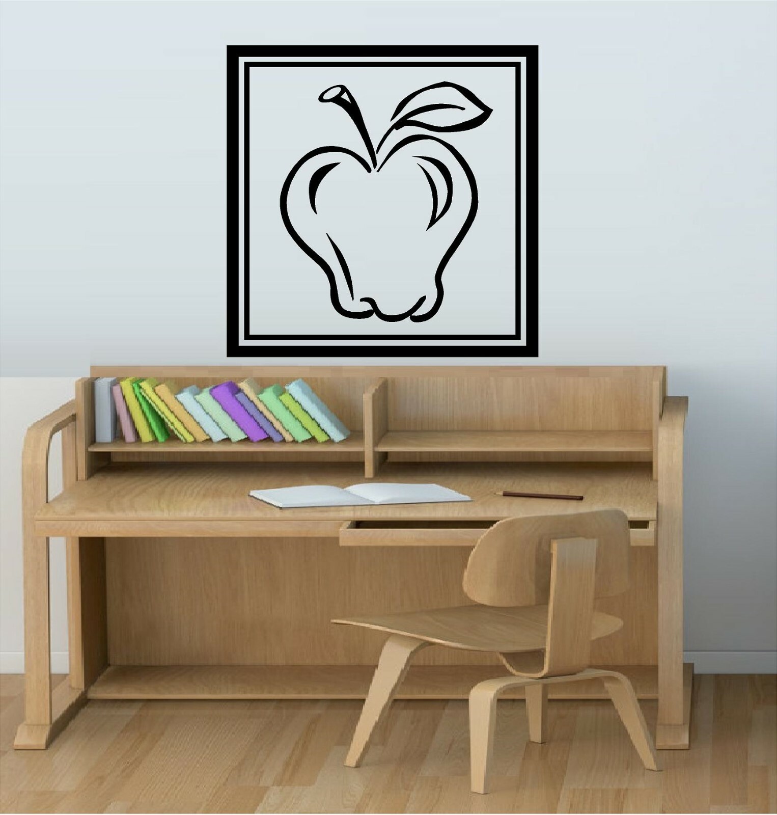 Apple in Frame Vinyl Decal Home Décor 12" x 12"