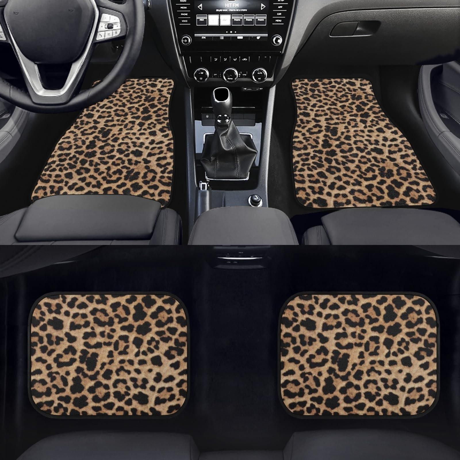 Leopard Car & Auto Floor Mats Women Men 4-Piece Full Set All Weather Universa…