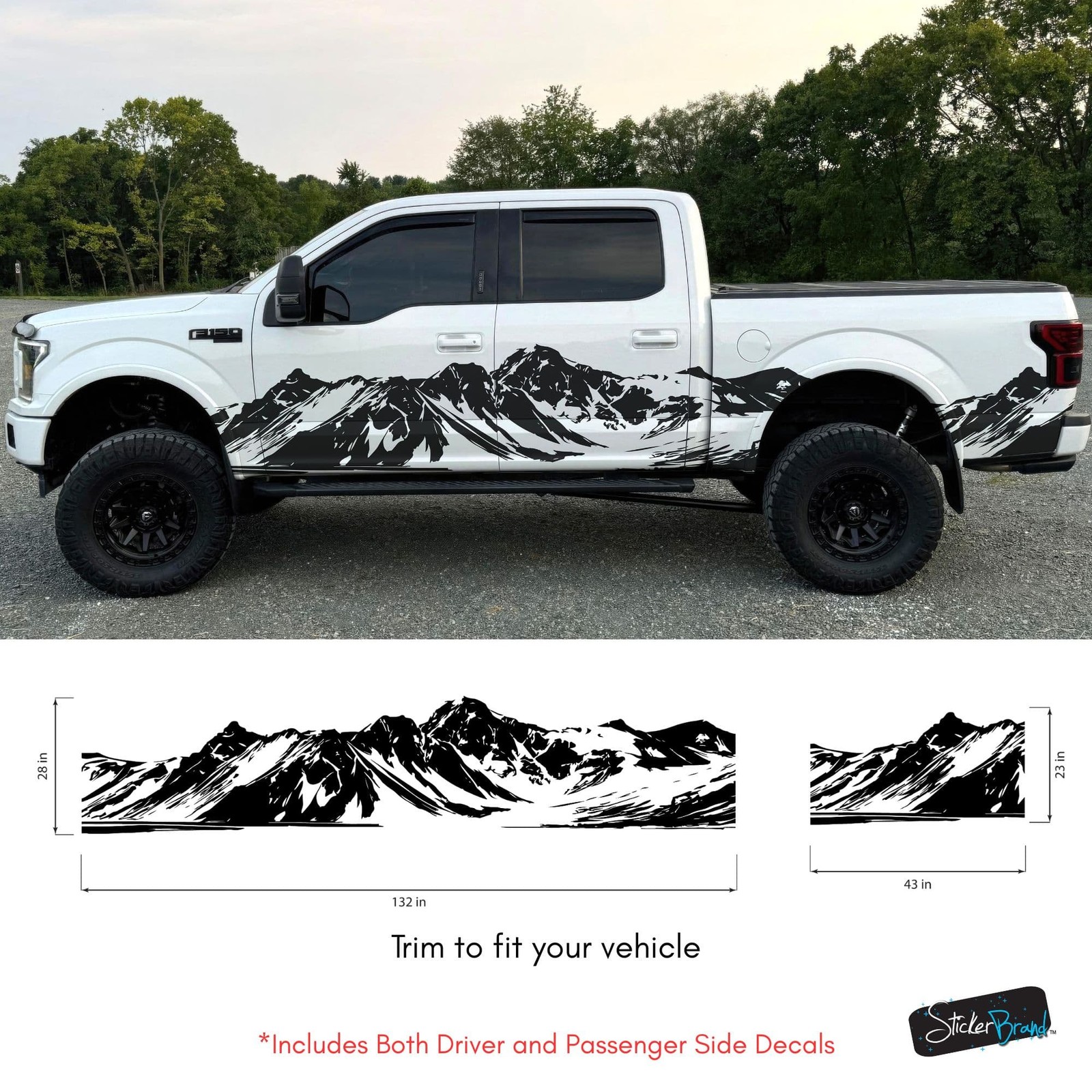 Aftermarket Mountain Truck Graphic Decal. Overland Vinyl Decal. #7085