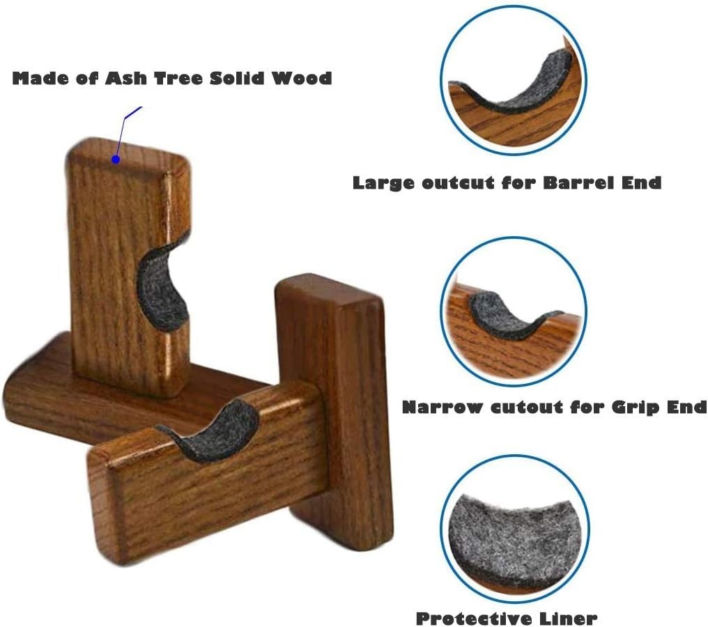 Baseball Bat Display Case, Wall Mount Bat Holder Hanger, Solid Ash Tree Handm…