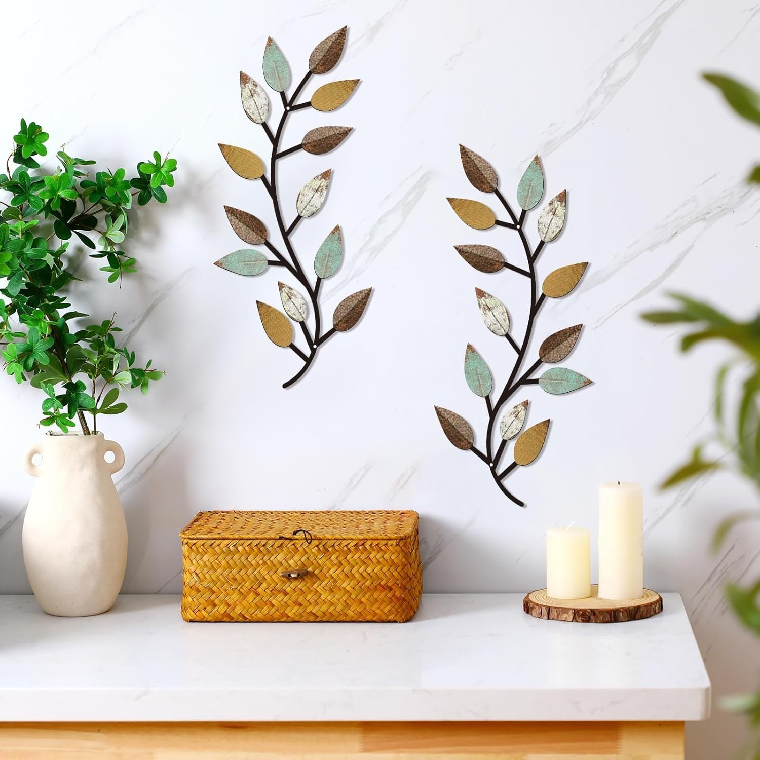 Modern Retro Leaf Metal Wall Art Set – Stunning Decorative Accents for Any Room
