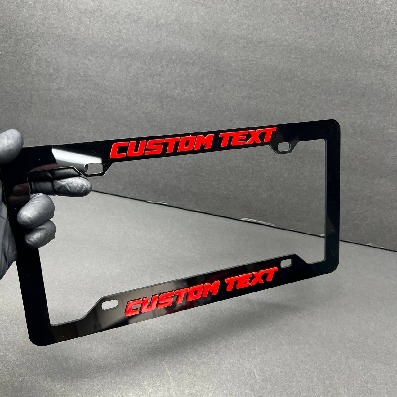 Personalized TEXT NAME LOGO Custom Car License Plate Frame 3D Laser Multicolor