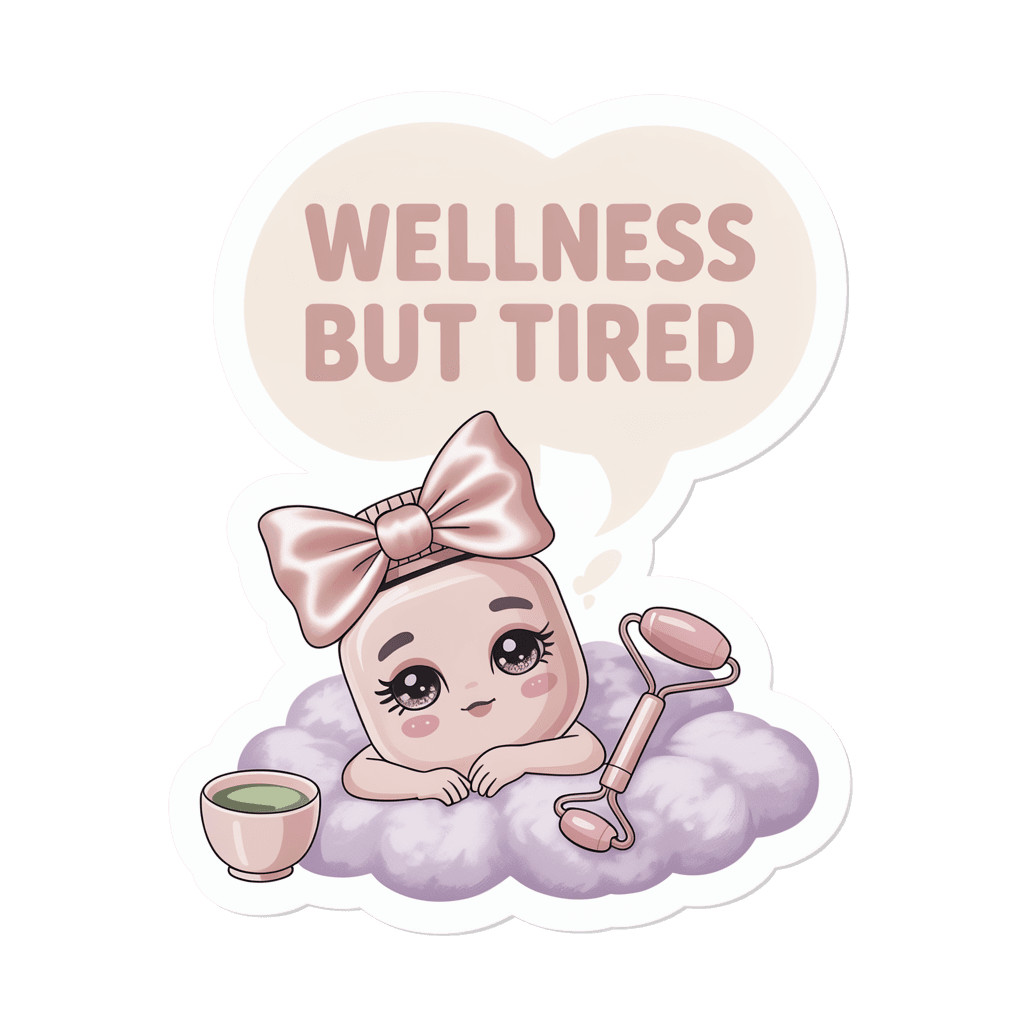 Wellness But Tired Skincare Cloud Vinyl Sticker Waterproof Die Cut Decal