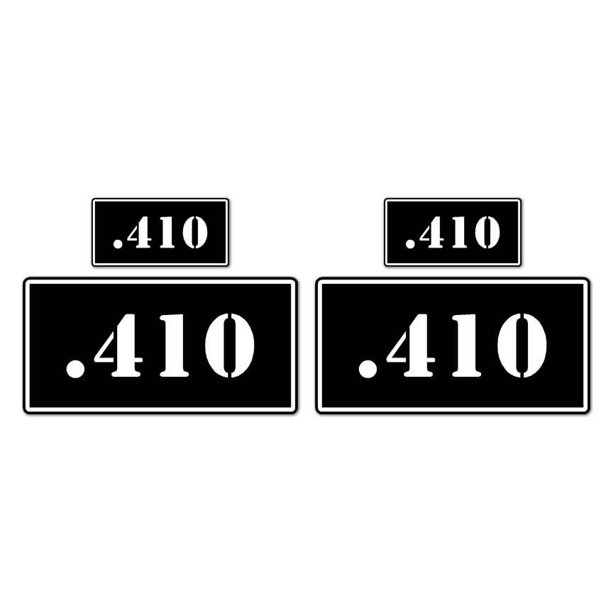 .410 B&W Ammo Box Set, Vinyl Decal Sticker, 2@ 1"x2" & 2@ 2"x4", #8440