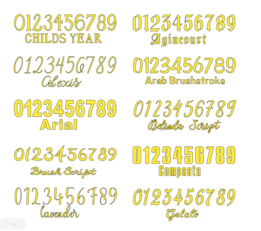 Number Sets Vinyl Color Decal – Sticker – Oracal 651 ID Numbers Custom