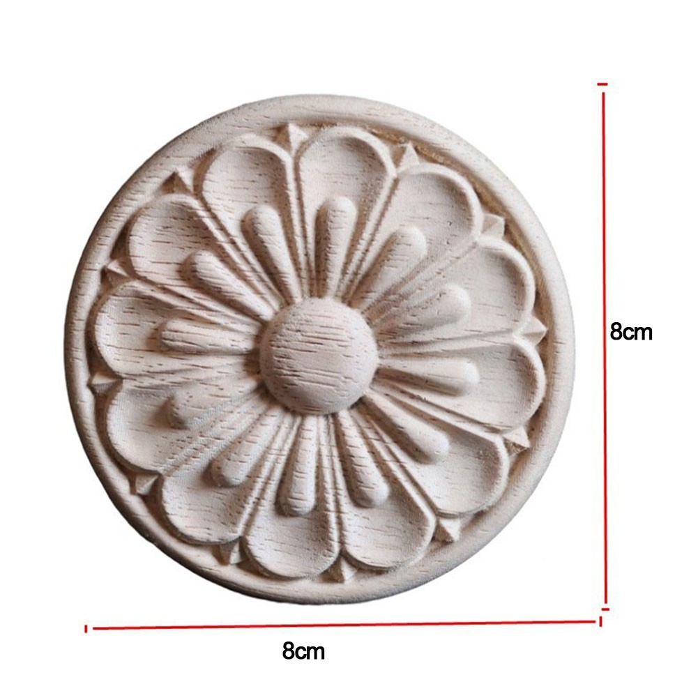 Round Wood Furniture Applique Onlays for Handcrafted Carving (90 characters)