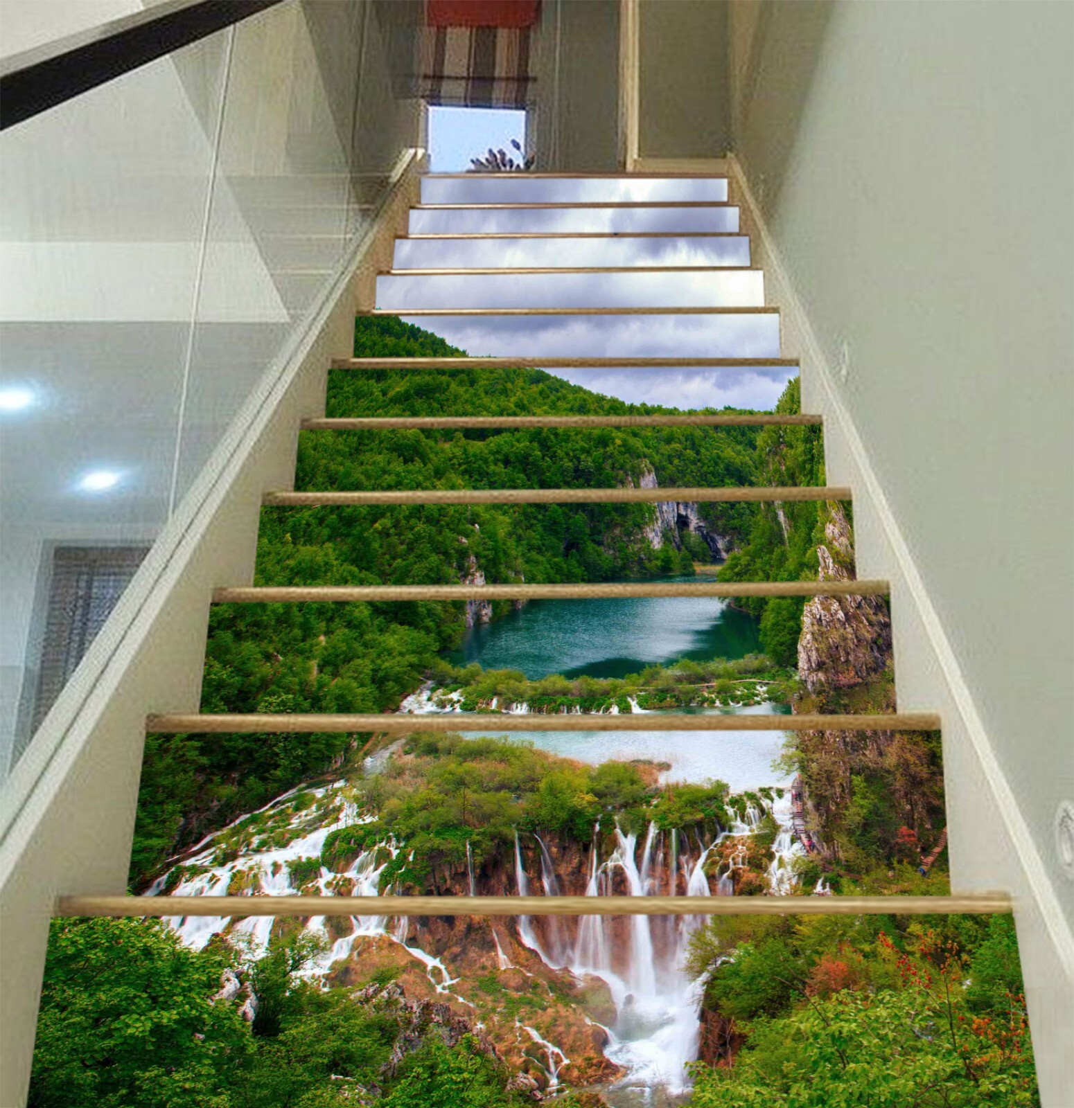 3D Green Forest AZ1430 Stair Risers Decoration Mural Vinyl Wallpaper Kay