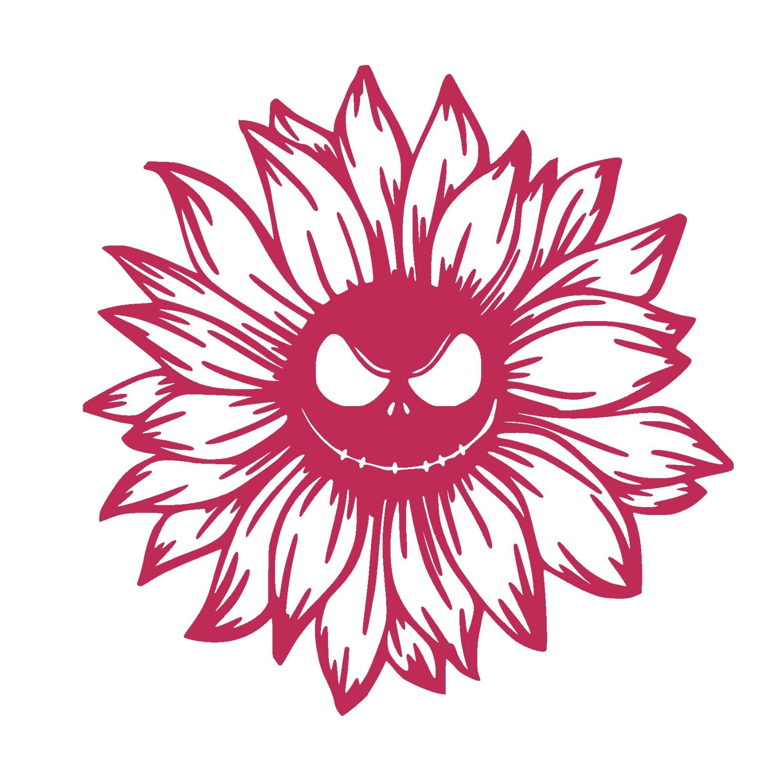 Jack Skellington Sunflower Decal, Die cut, you pick size and color