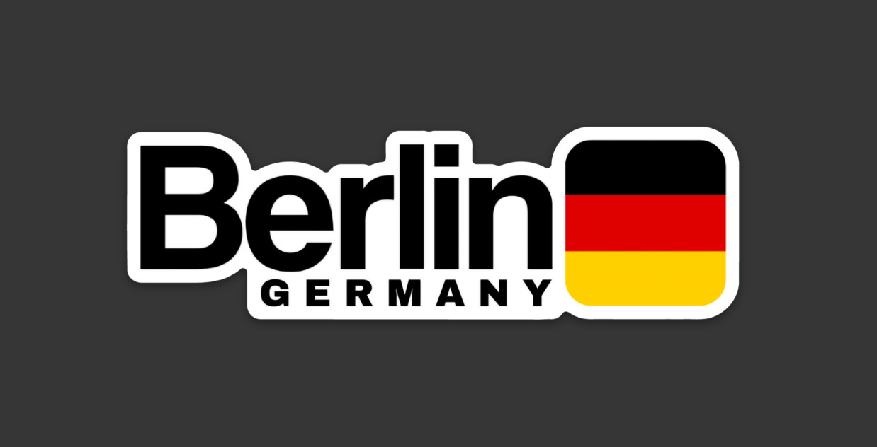 Berlin – Germany – Sticker with German Flag design