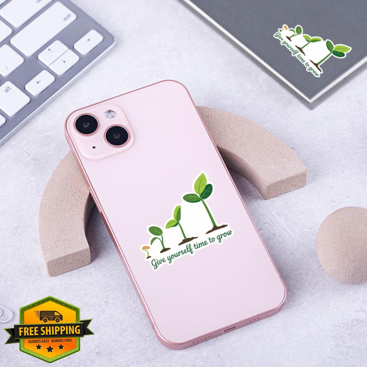 Vybonz Grow Sticker 3 inch Plant Design