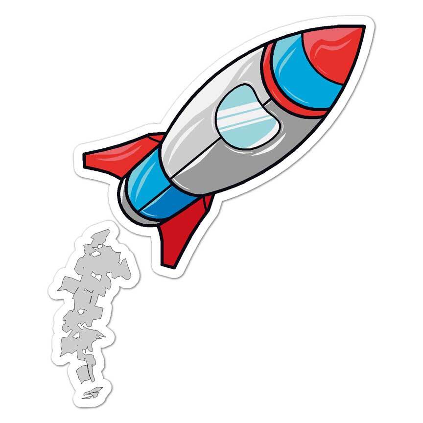 Rocket Ship, Vinyl Decal Sticker, Indoor Outdoor, 3 Sizes, #8009