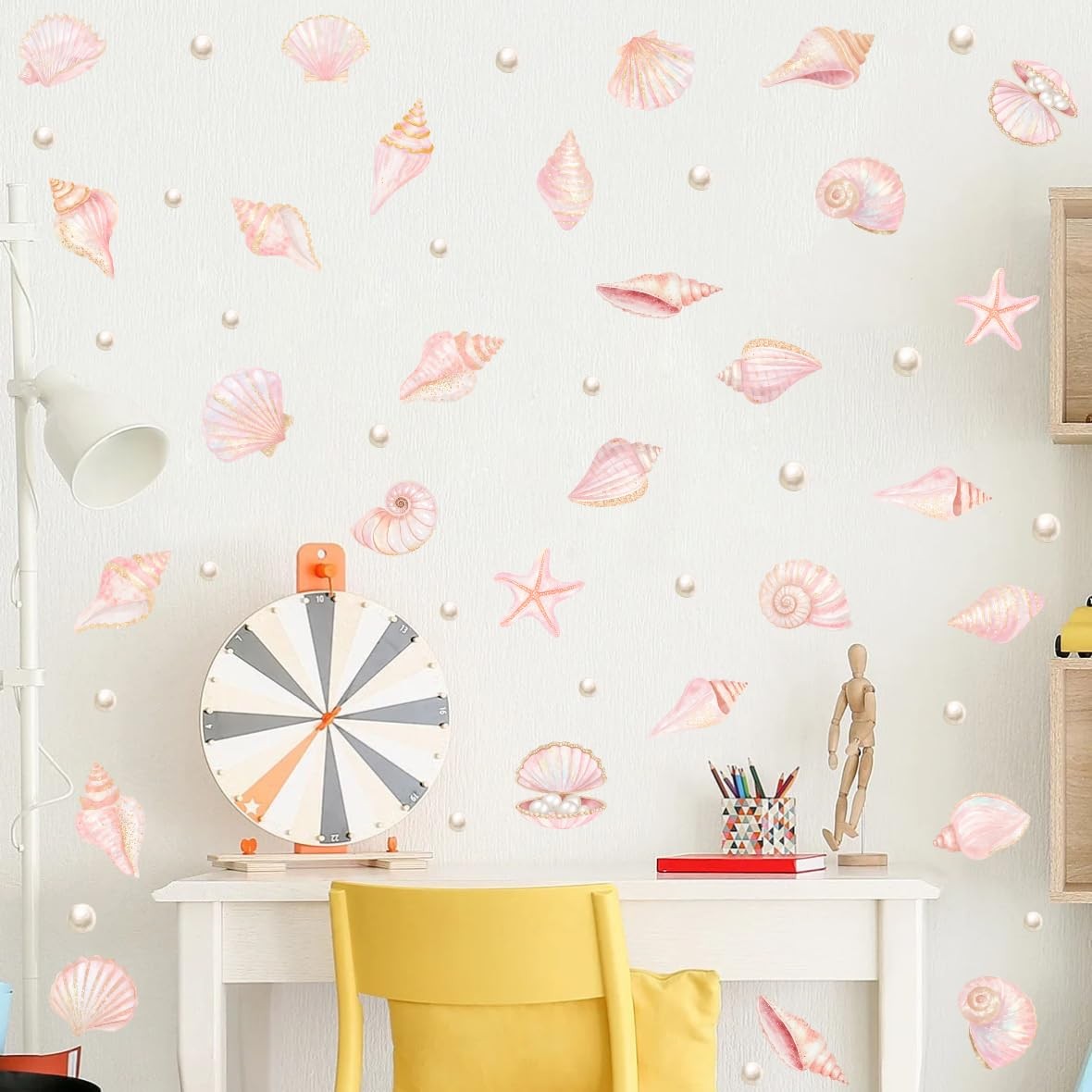 Pink Shell Wall Decal, Under The Sea Shell Vinyl Wall Stickers, Removable Oce…