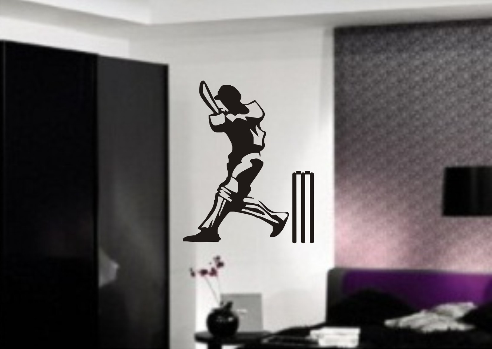 CRICKET BATSMAN Wall Art Sticker, decal, 3 x sizes, Mural, Transfer, Vinyl