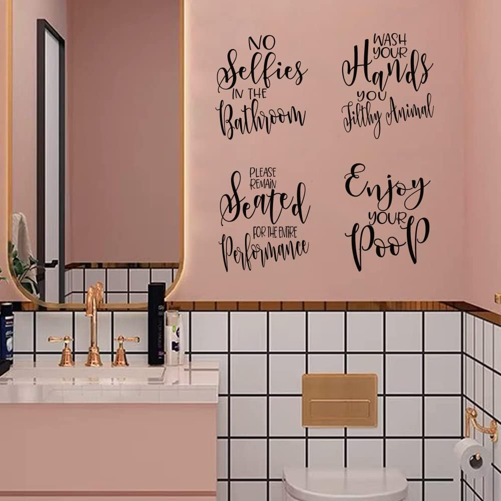 Funny Quotes Bathroom Wall Decals Peel Stick Art Removable Stickers