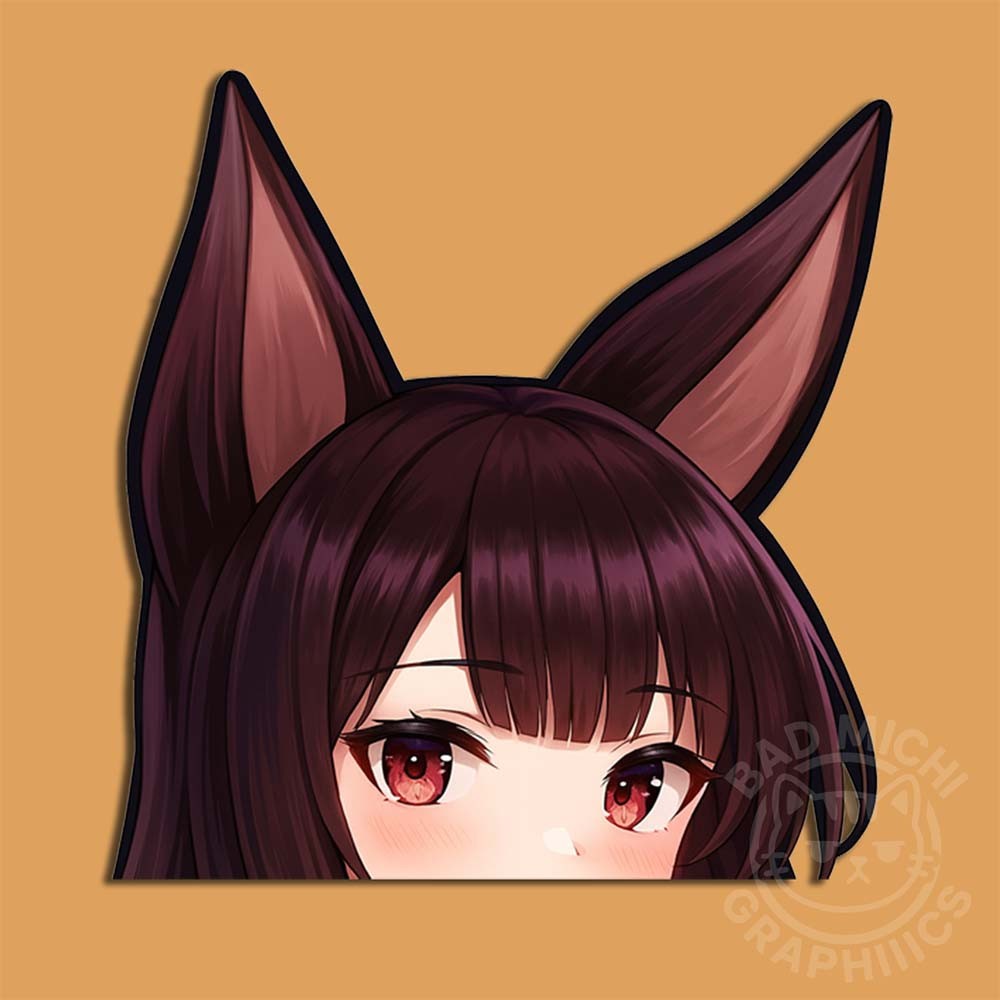 Azur Lane Akagi Peeker Peeking Waifu Anime – Kawaii Vinyl Decal Sticker USA