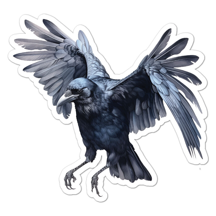 Raven Crow , Vinyl Decal Sticker, Indoor Outdoor, 3 Sizes, #9861
