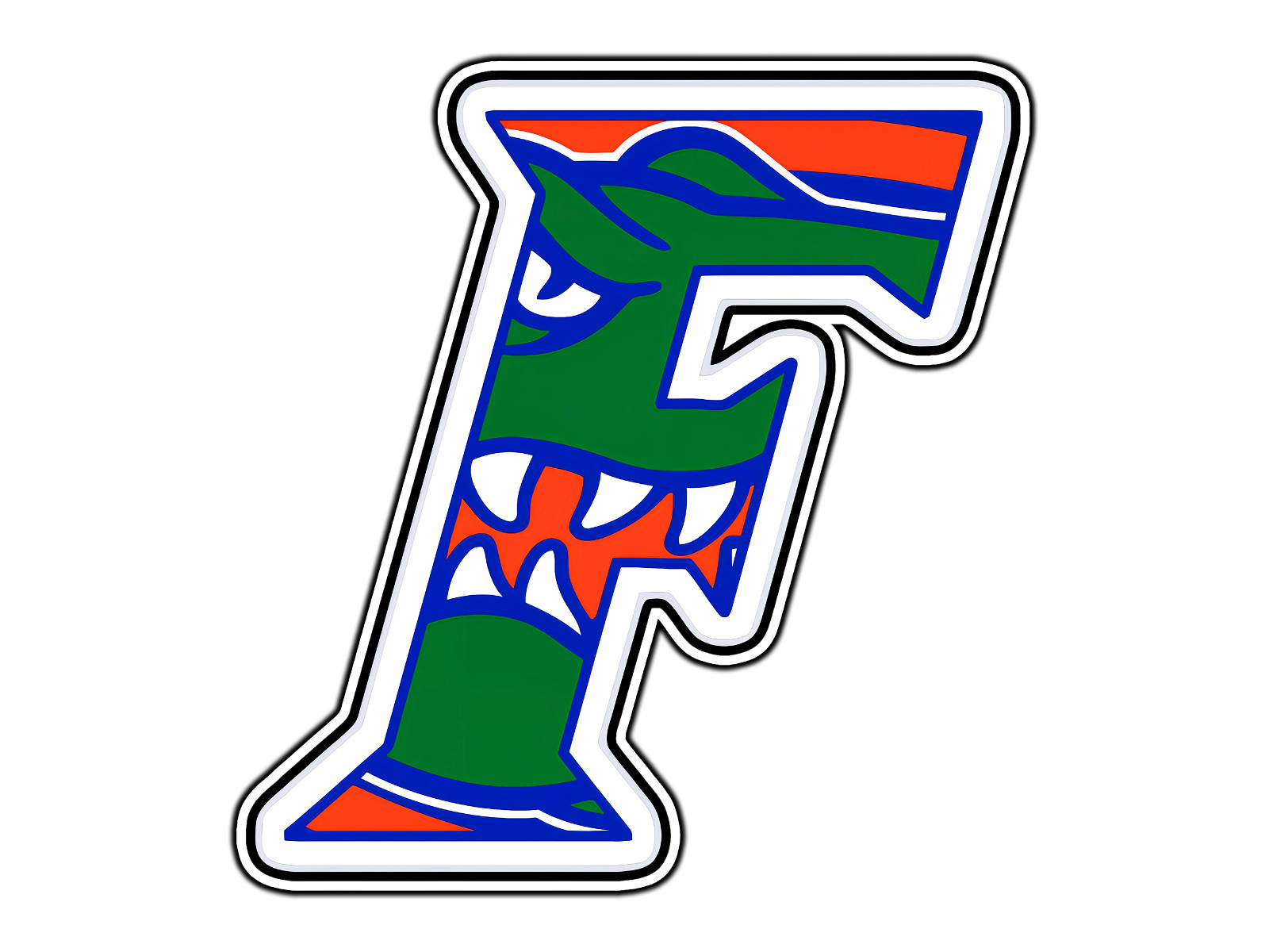 Florida Gators F Logo College Sticker Waterproof Vinyl Decal Die-Cut Car Laptop