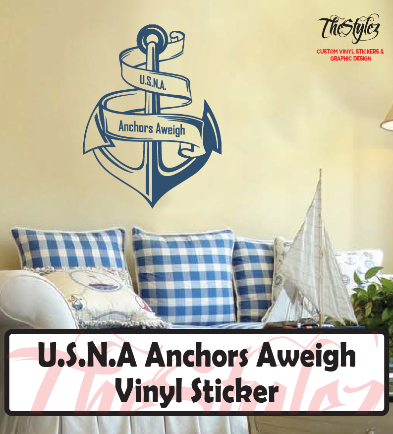 U.S.N.A. Anchors Aweigh Vinyl Sticker