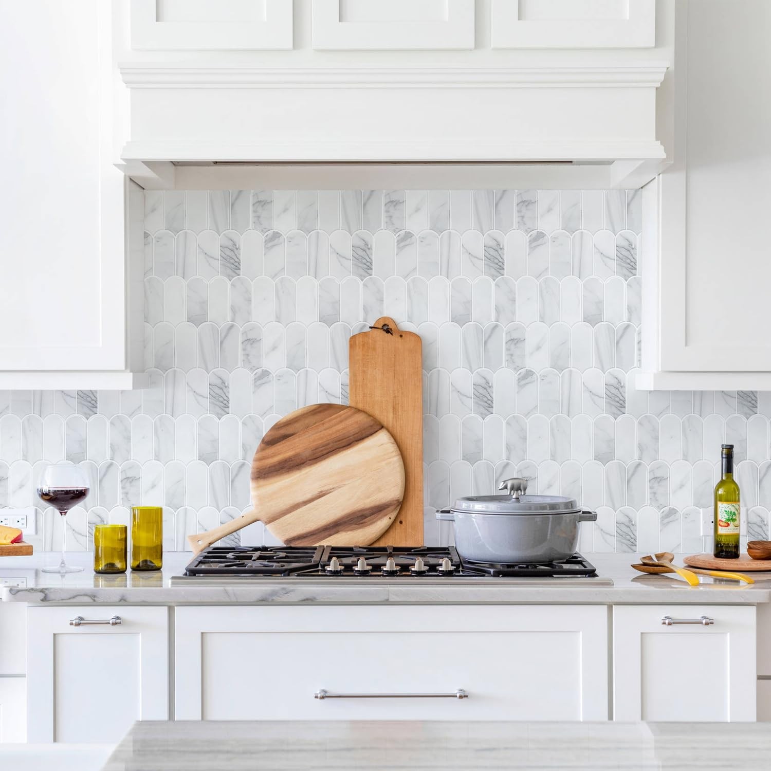 Upgraded Thicker Design Peel and Stick Backsplash Tile, 10-Sheet Statury Whit…