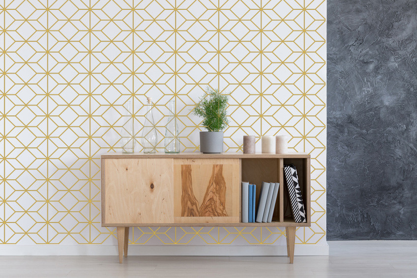 Mid Century Modern Wall Decal, Geometric Wall Decal, Wall Pattern Decal, Hexagon