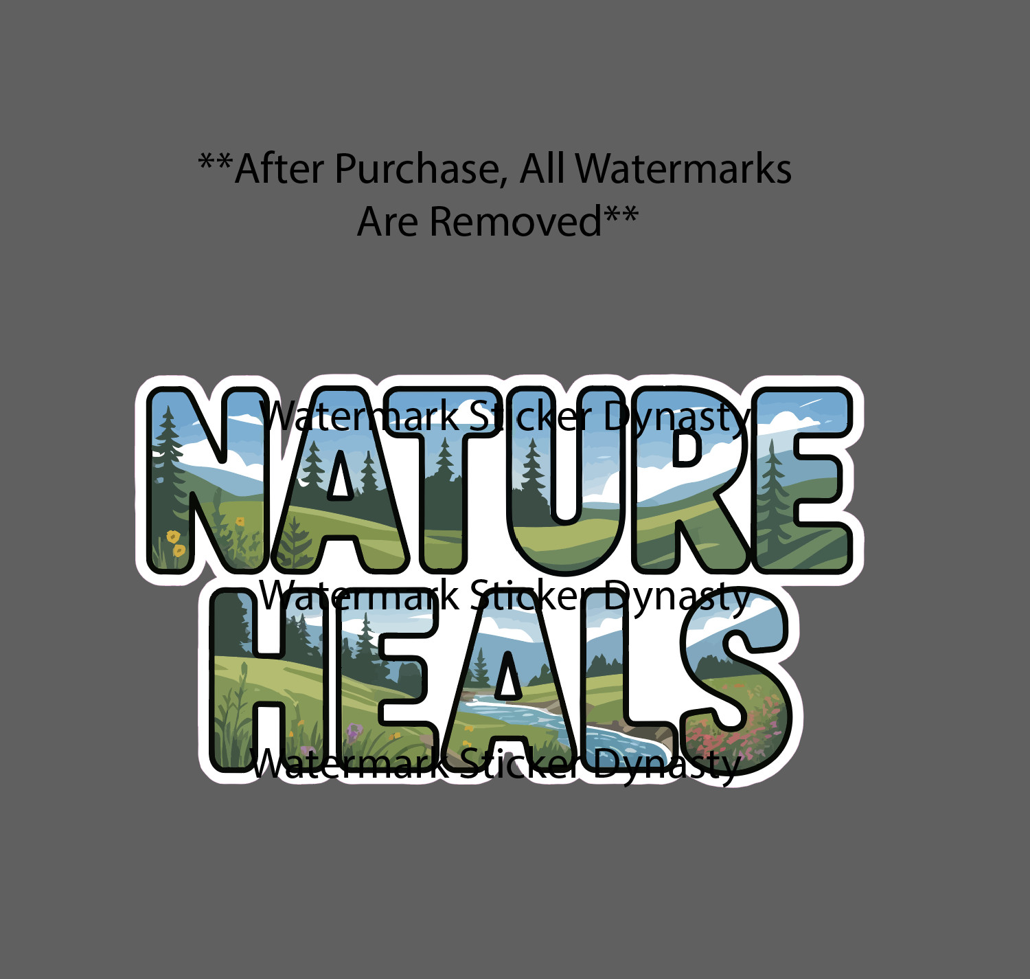 Nature Heals Sticker Waterproof Decal Outdoor Travel Mountain River Gift NEW
