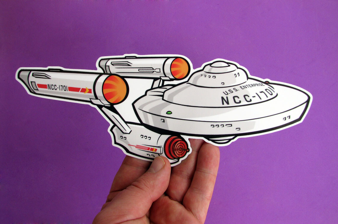 STAR TREK USS Enterprise Vinyl Sticker Die Cut Watter Bottle Car Decal