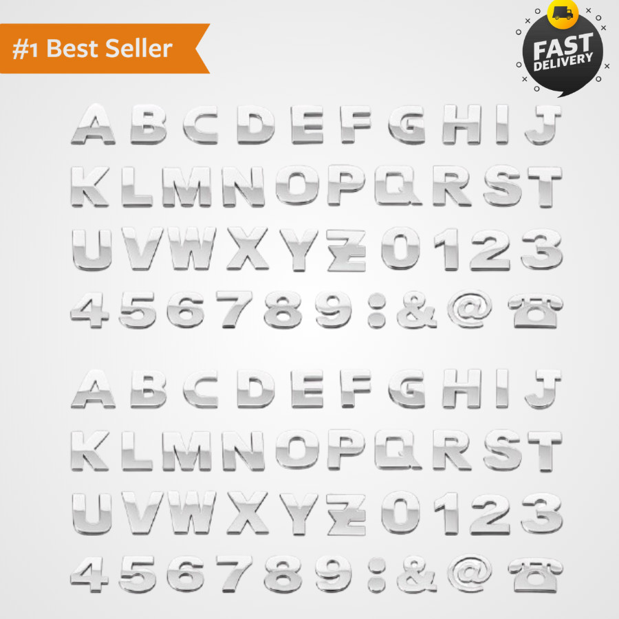 80PCS Car Emblem Letters Stickers, 3D Number & Symbol Waterproof Self…