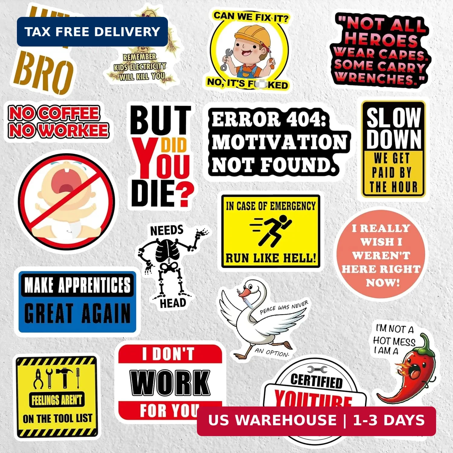 240 PCS Hard Hat Stickers for Adults- Funny,Sarcastic,No Repetition,Blue Collar