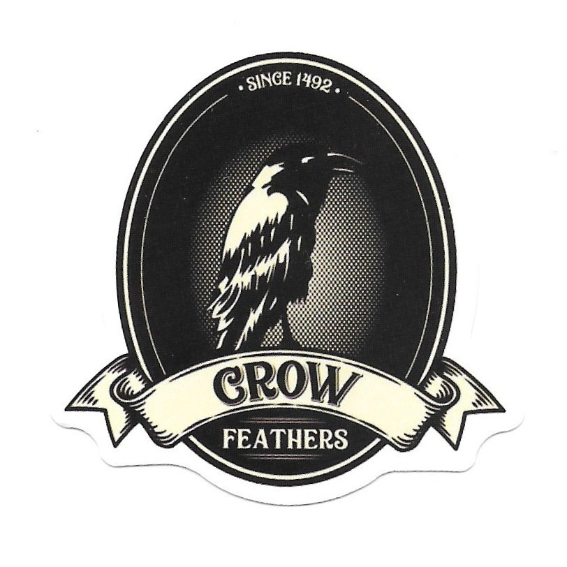 Crow Feathers Raven Badge Vintage Vinyl Sticker Die Cut Journal Scrapbook Gift