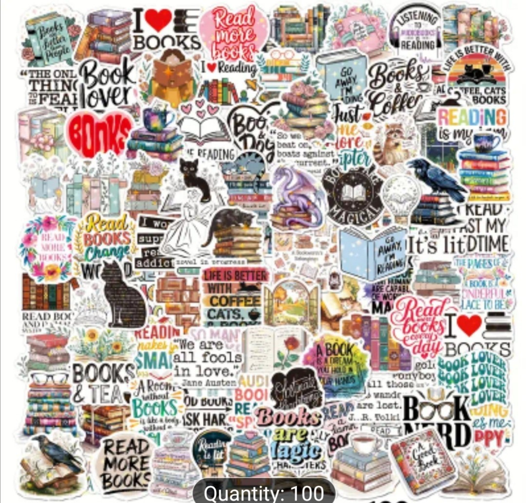 20 PCS Reading Literature Books Novel Lover Stickers Set 2 BRAND NEW