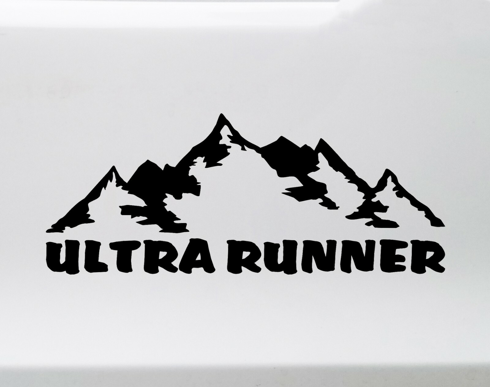 Ultra Runner Mountain Vinyl Decal V2 – Trail Running Sticker 5" to 20" Wide