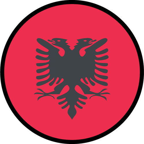 Albania Flag Circle Sticker Decal