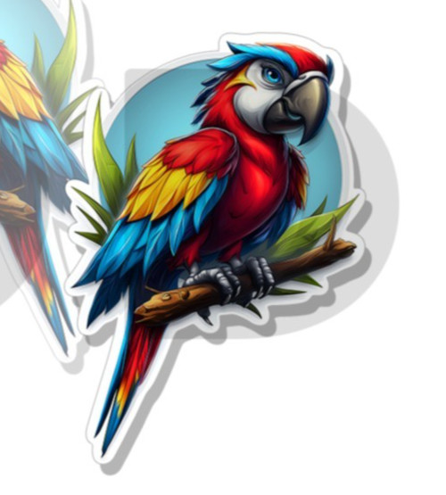 Tropical Bird Parrot Sticker Macaw Animal Art Decal Vinyl Novelty Made in US 2PK