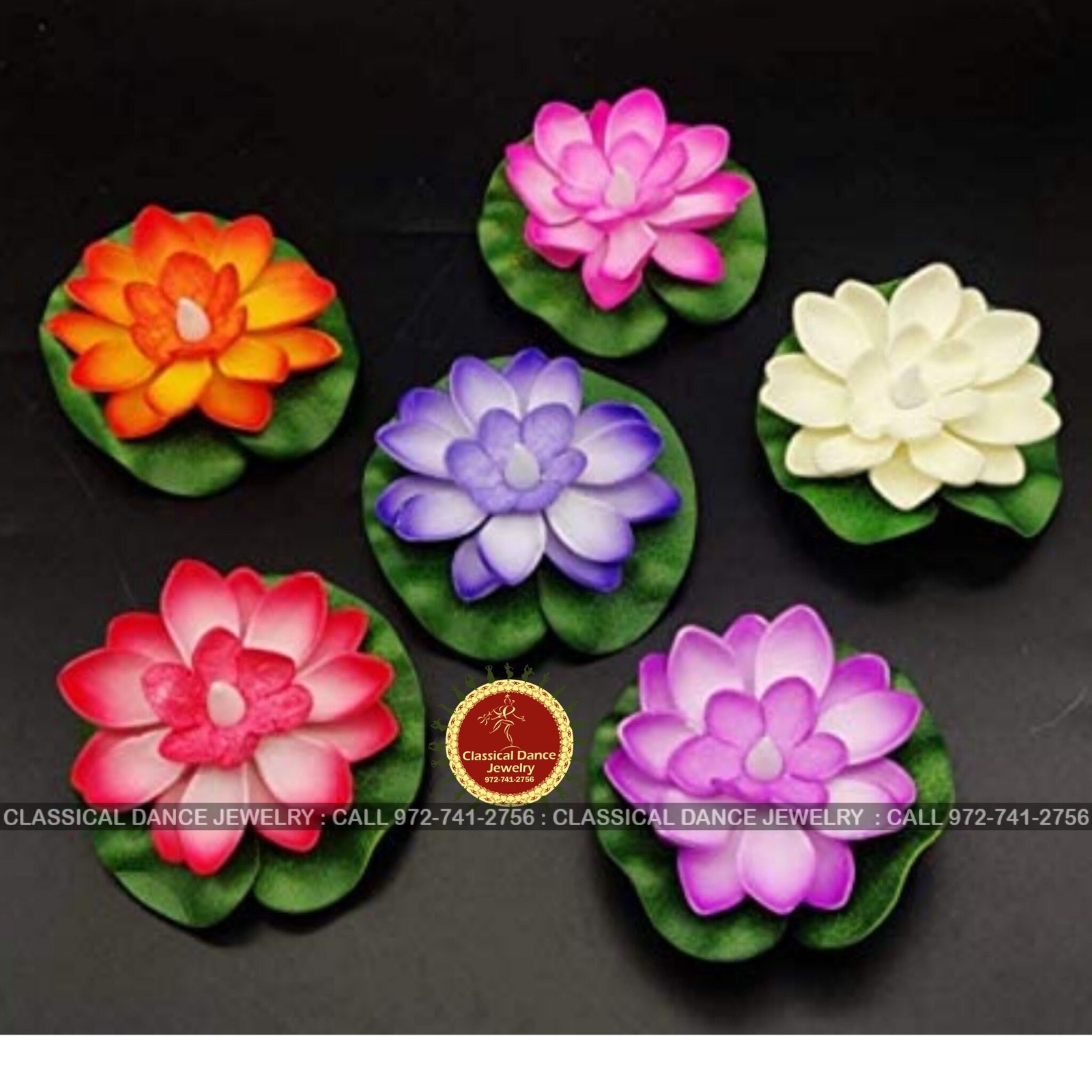 Diwali Water Floating Multicolor LED Lotus Candle Diya (6 Pcs ) lamps |
