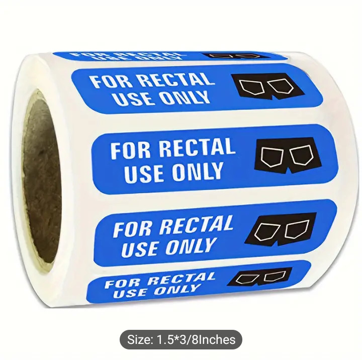 Assorted Lots For Rectal Use Only Prank Joke Funny Blue Stickers BRAND NEW
