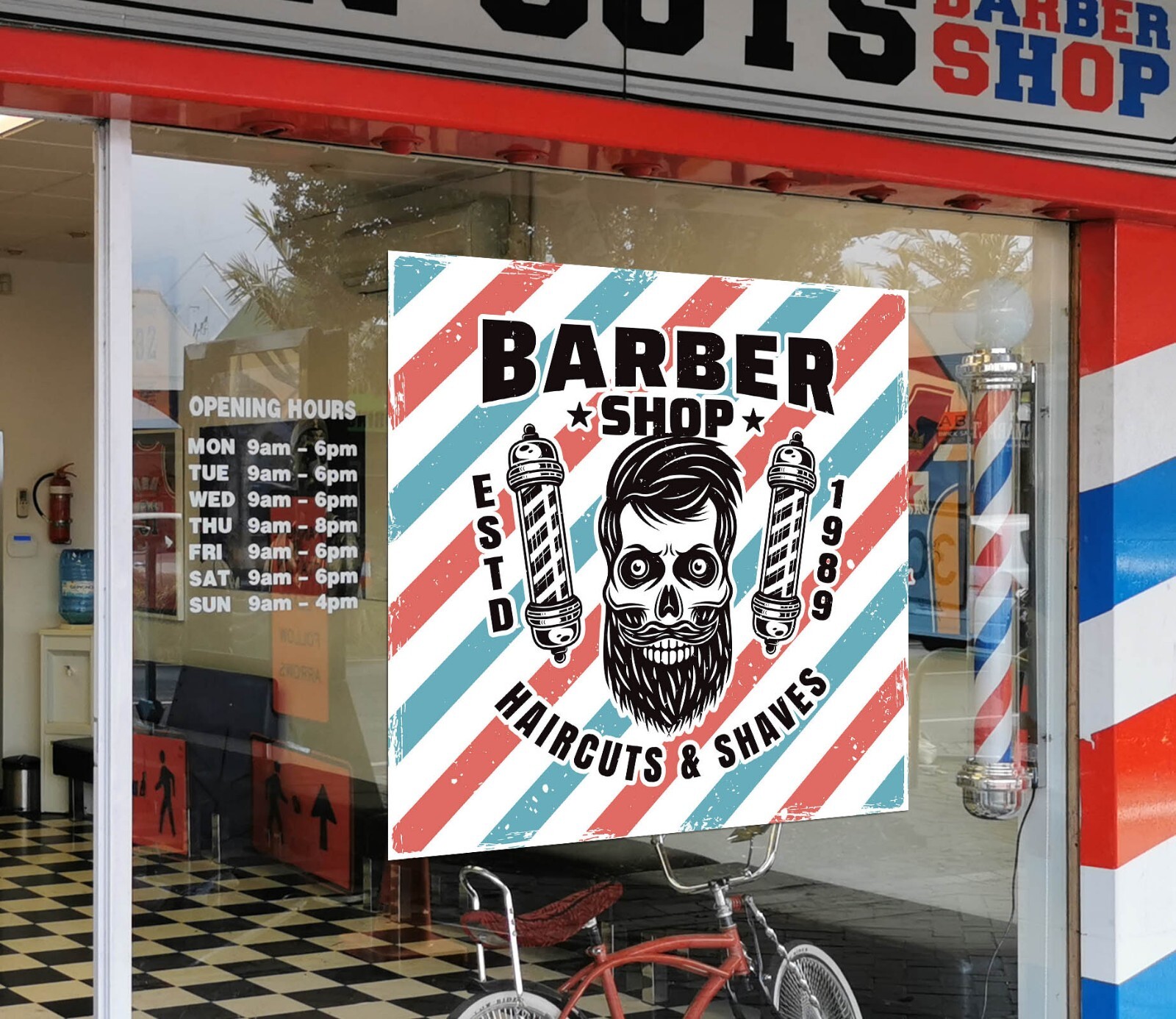 3D Man Hair Cut K619 Barber Shop Window Stickers Vinyl Wallpaper Wall Murals Kay